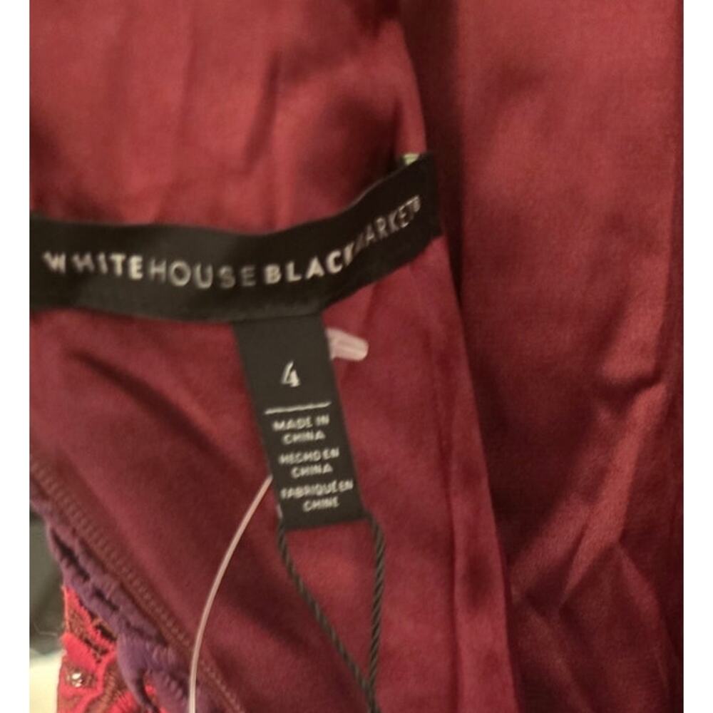 White House Black Market Lace Sleeveless Sheath Dress in Deep Red NWT Size 4 - Picture 5 of 5